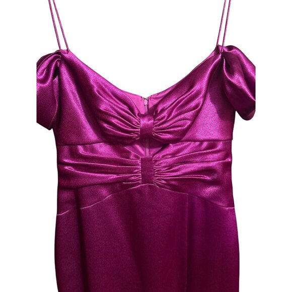 Aidan Mattox Womens Fuchsia Satin Maxi Dress Size 6 - Picture 5 of 7